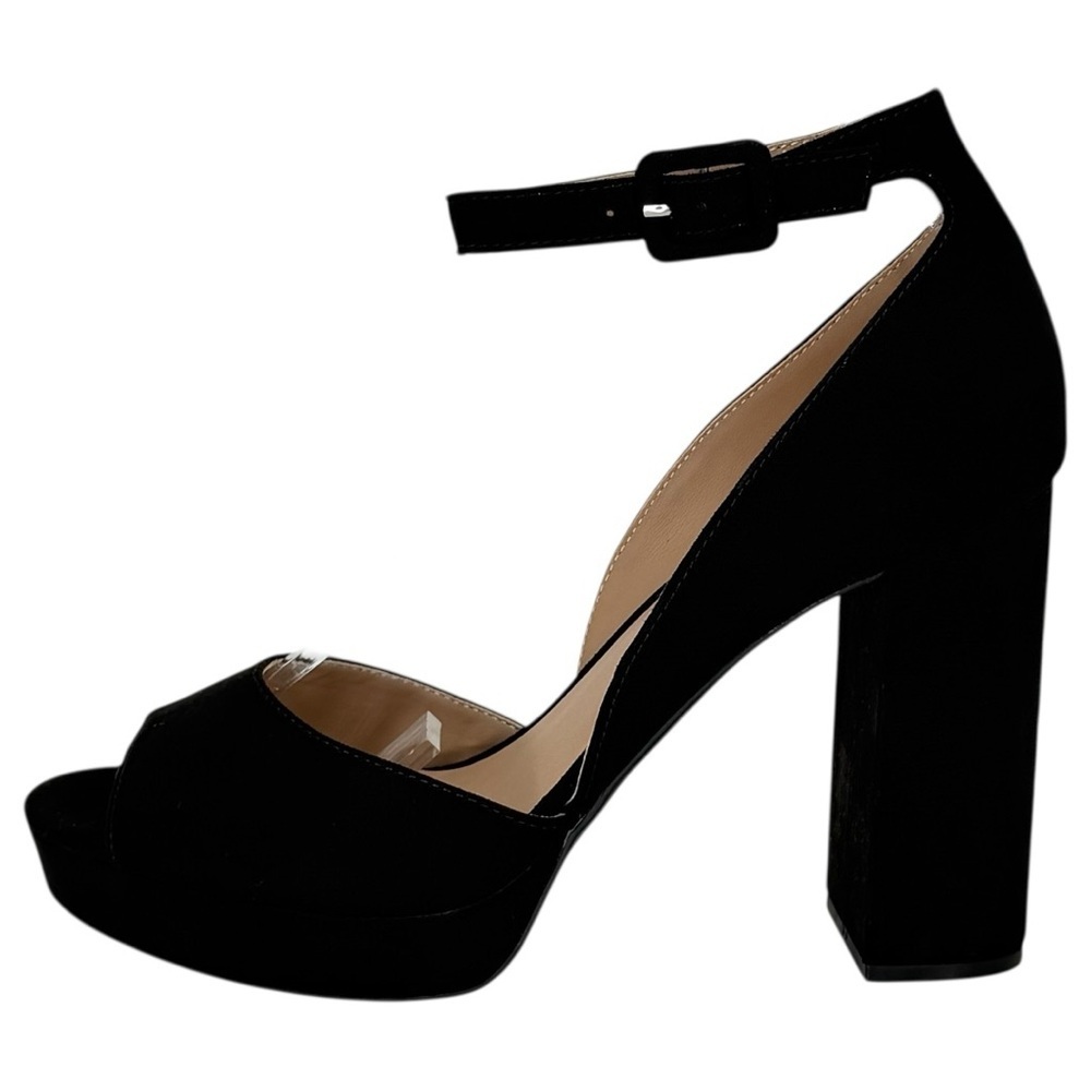 Sun + Stone Reemaa Black Microsuede Womens Pumps Size 10M - Picture 4 of 14